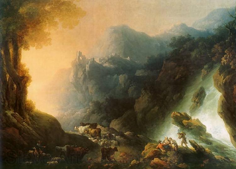 Franciszek Ksawery Lampi The mountain scenery from waterfall